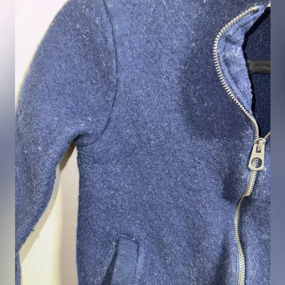 J.Crew Merino Wool Zip Jacket Navy Blue Small - Picture 7 of 9